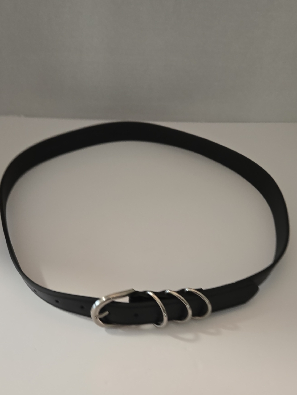 Melrose and Market Black Faux Leather Belt with Embossed Logo